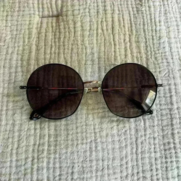 Ba&Sh Lucia Metal Black Round Sunglasses Blue Violet Undertone With Case main image 8